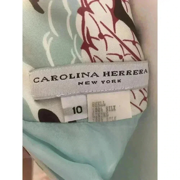 Carolina Herrera Midi Halter Silk Dress 10 Swimming Ladies 1930 Novelty Designer - Picture 2 of 9